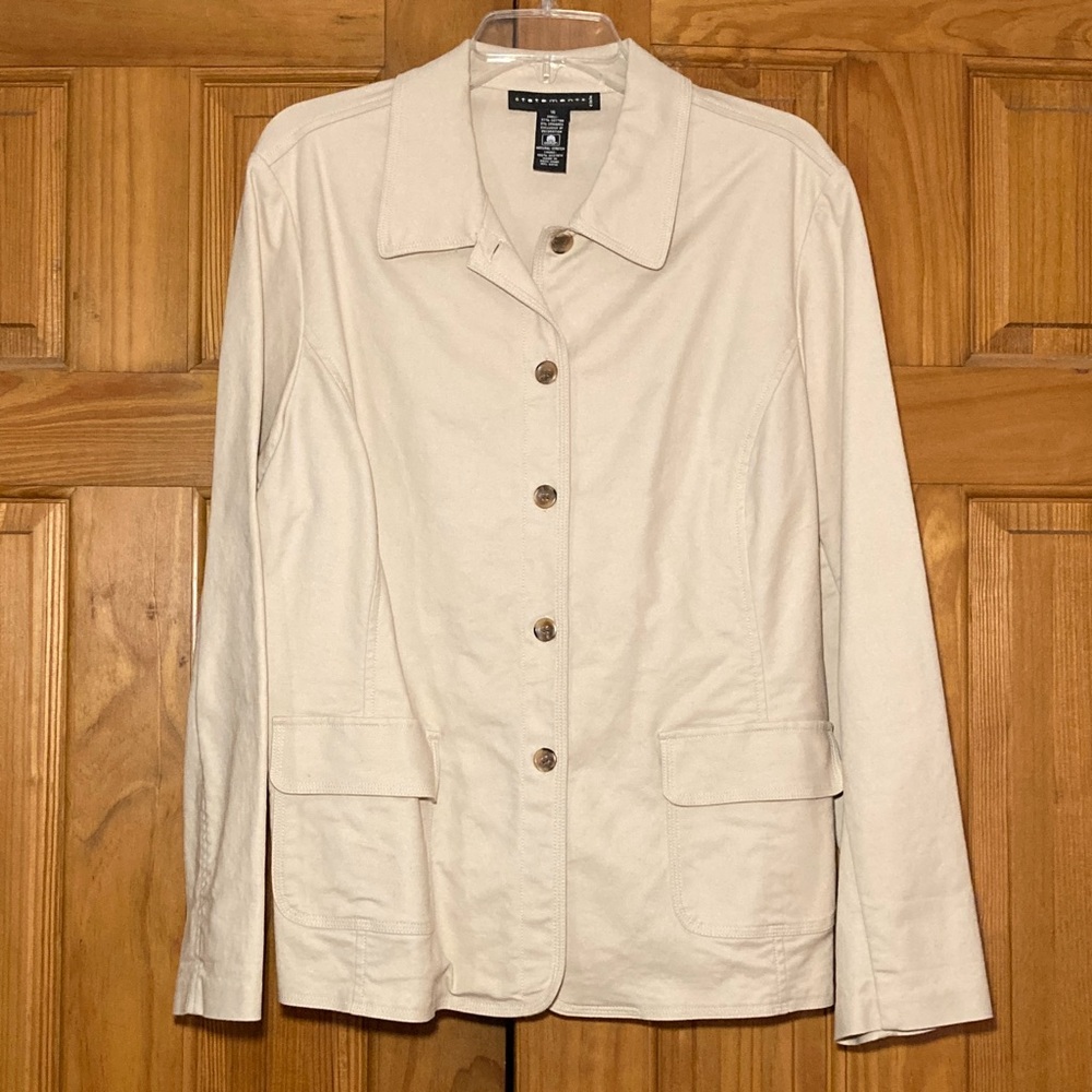 NWOT Bon Ton Statements Vintage 90s Lightweight Jacket Tan Women's Size 16